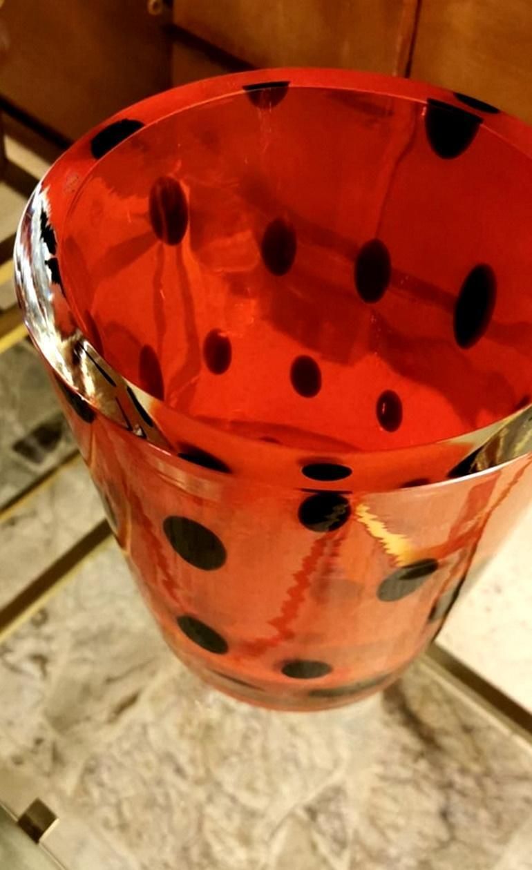 Salviati Murano Glass Vase “Sommerso” Signed photo vinterior