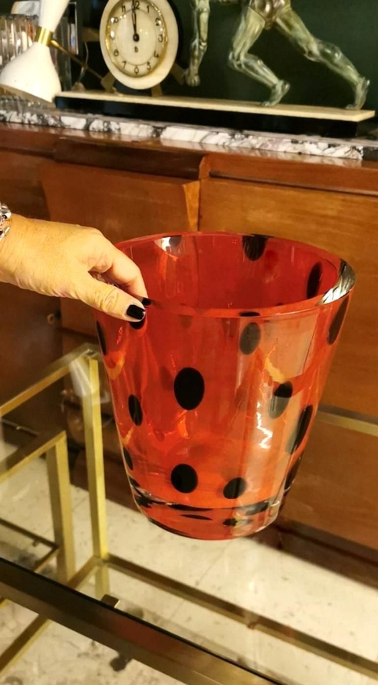 photo for sale Salviati Murano Glass Vase “Sommerso” Signed
