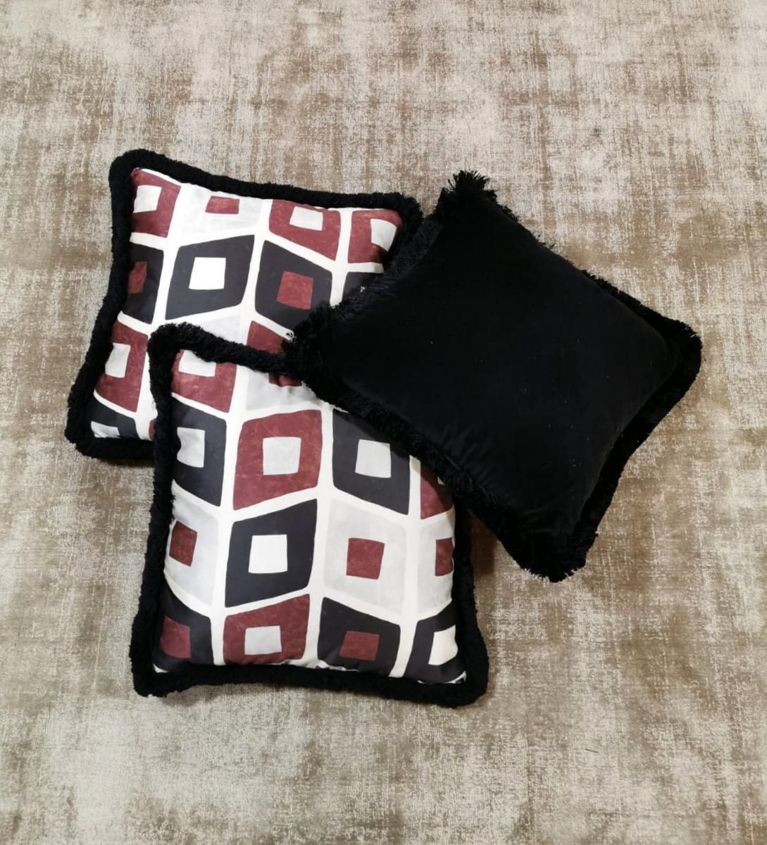 Italian Pillows Handmade In Dedar Satin Fabric And Velvet photo Textiles