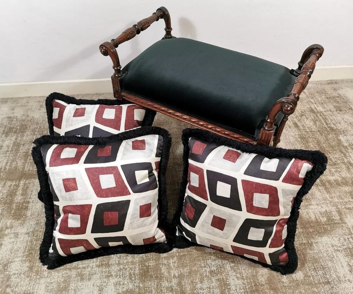 Italian Pillows Handmade In Dedar Satin Fabric And Velvet photo 550.0