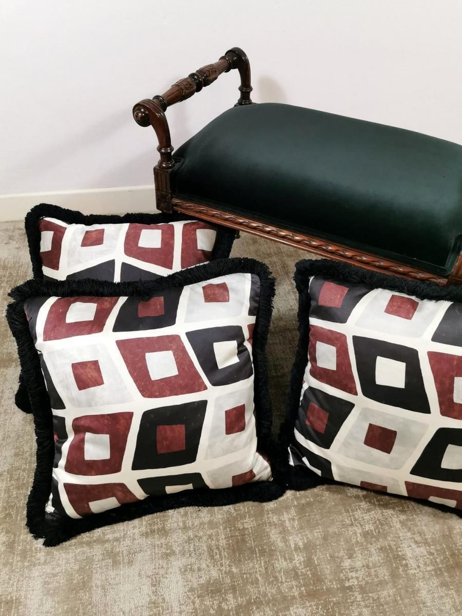 Italian Pillows Handmade In Dedar Satin Fabric And Velvet photo vinterior