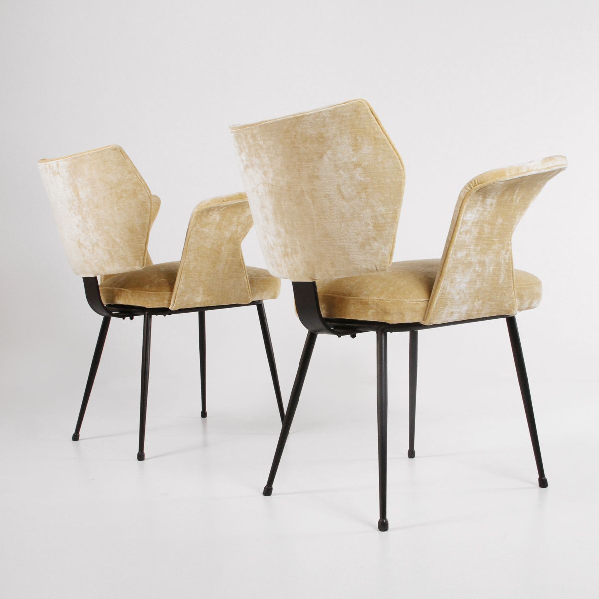 Pair Of Velvet Chairs With Armrests From The 60s photo vinterior