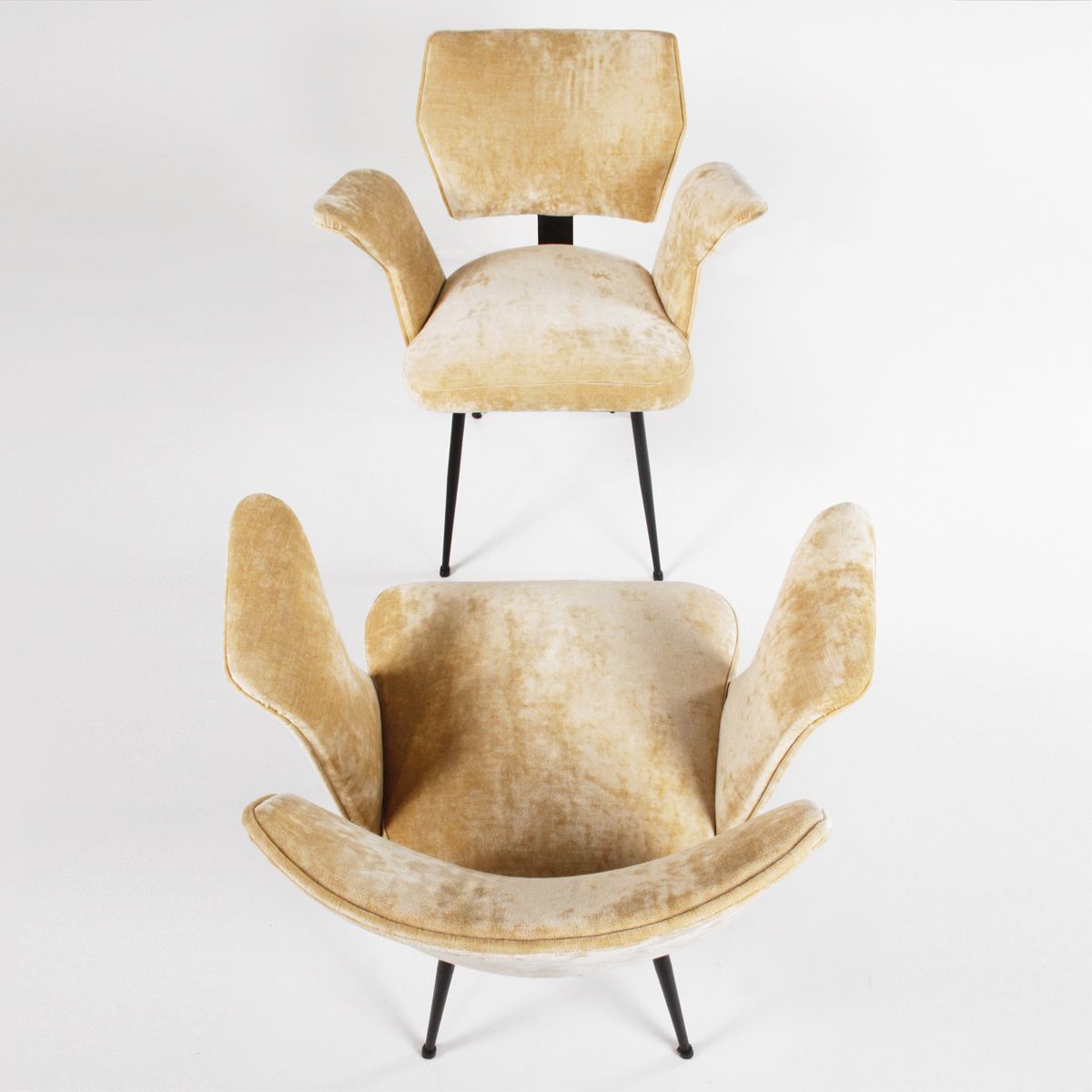 Pair Of Velvet Chairs With Armrests From The 60s photo buy