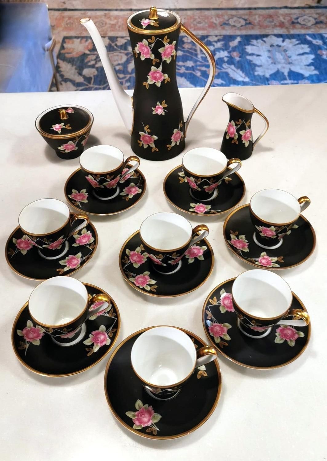 Sevres Vincennes Vintage French Porcelain Coffee Set photo for sale