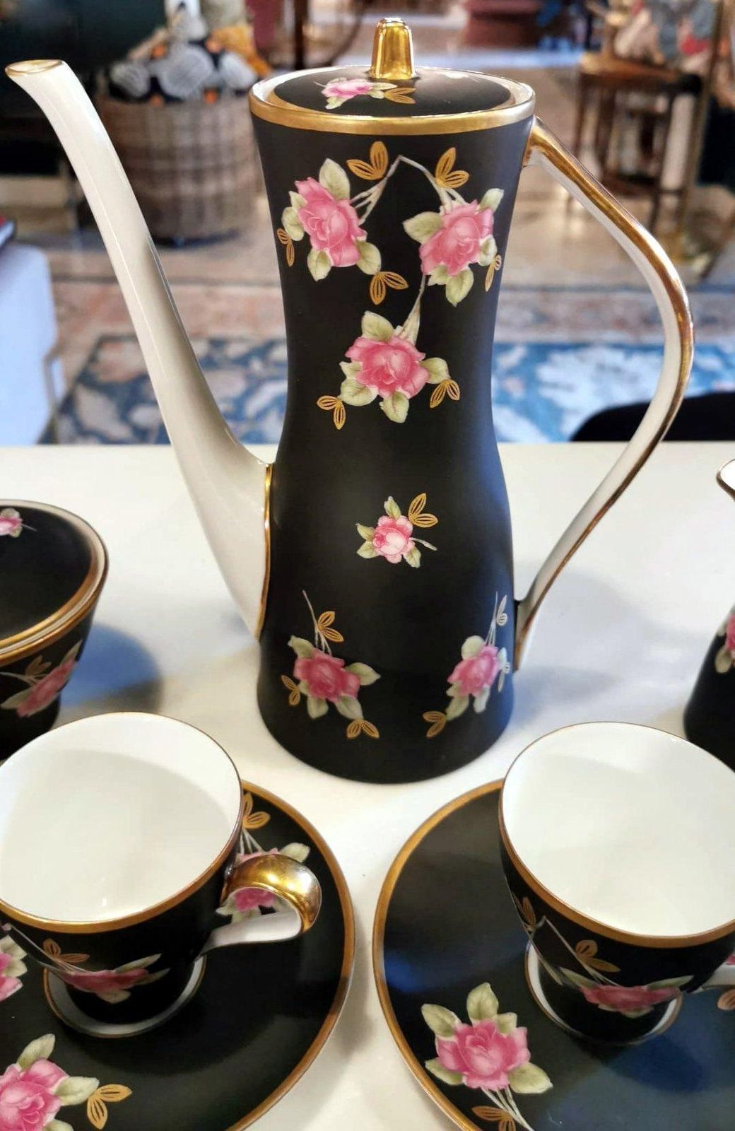 Sevres Vincennes Vintage French Porcelain Coffee Set photo 356.0