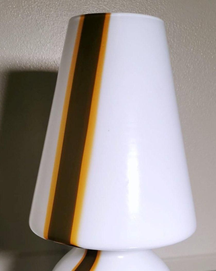 Carlo Moretti Style Space Age Lamp From Murano In Opaline Glass And Marble Base photo 549.0