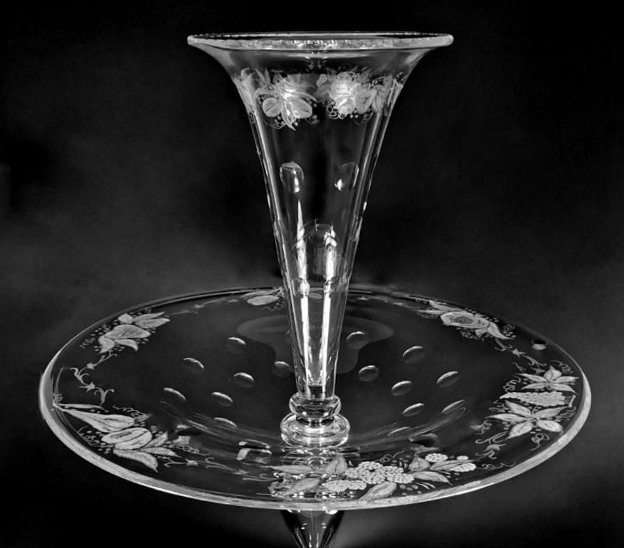 Art Noveau Style Huge Crystal Fruit Bowl And Planter Table Centerpiece photo Home Decor