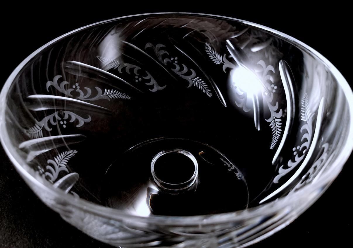photo vinterior Italian Cut And Ground Crystal Table Centerpiece With Lid