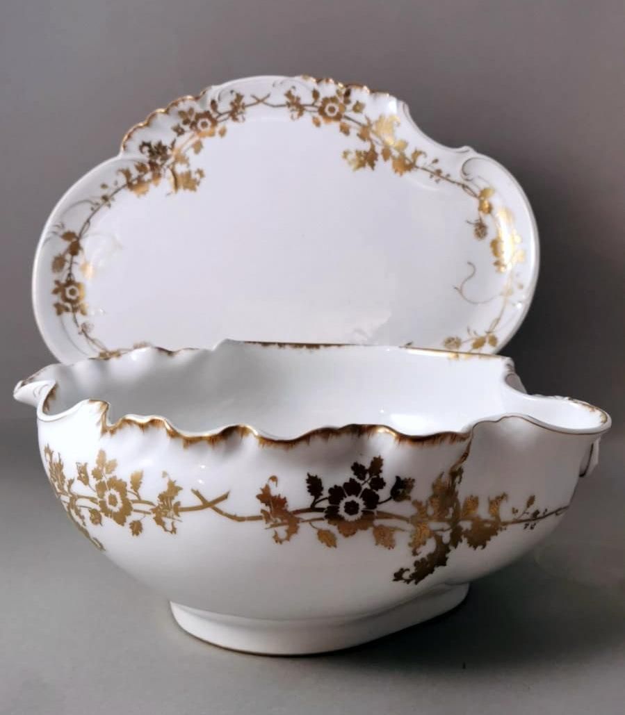 Haviland & Co. Limoges French Porcelain Salad Bowl With Tray photo Home Decor