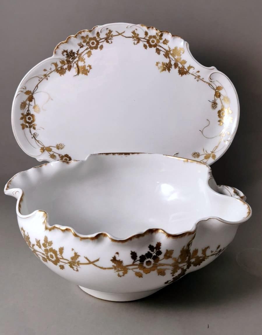 Haviland & Co. Limoges French Porcelain Salad Bowl With Tray photo 466.0