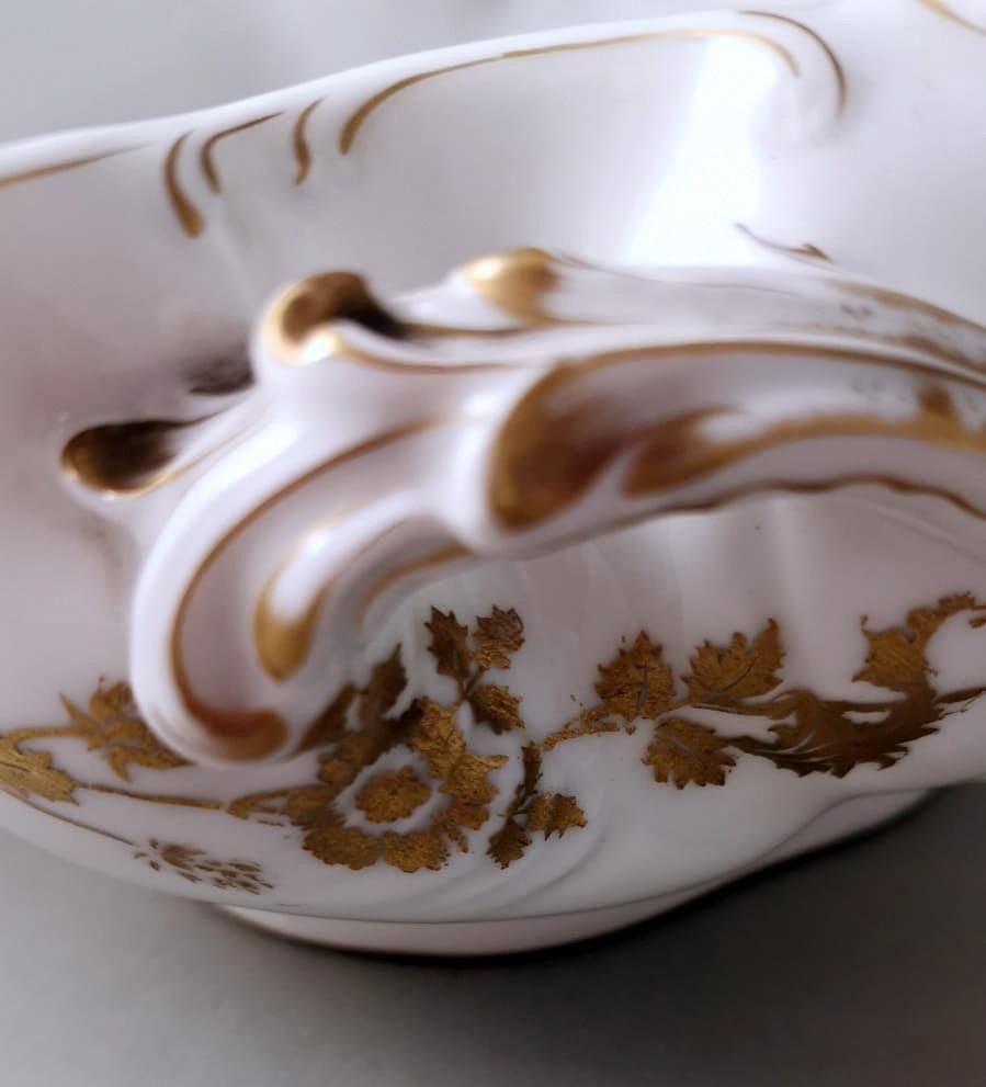 photo vintage Haviland & Co. Limoges French Porcelain Salad Bowl With Tray