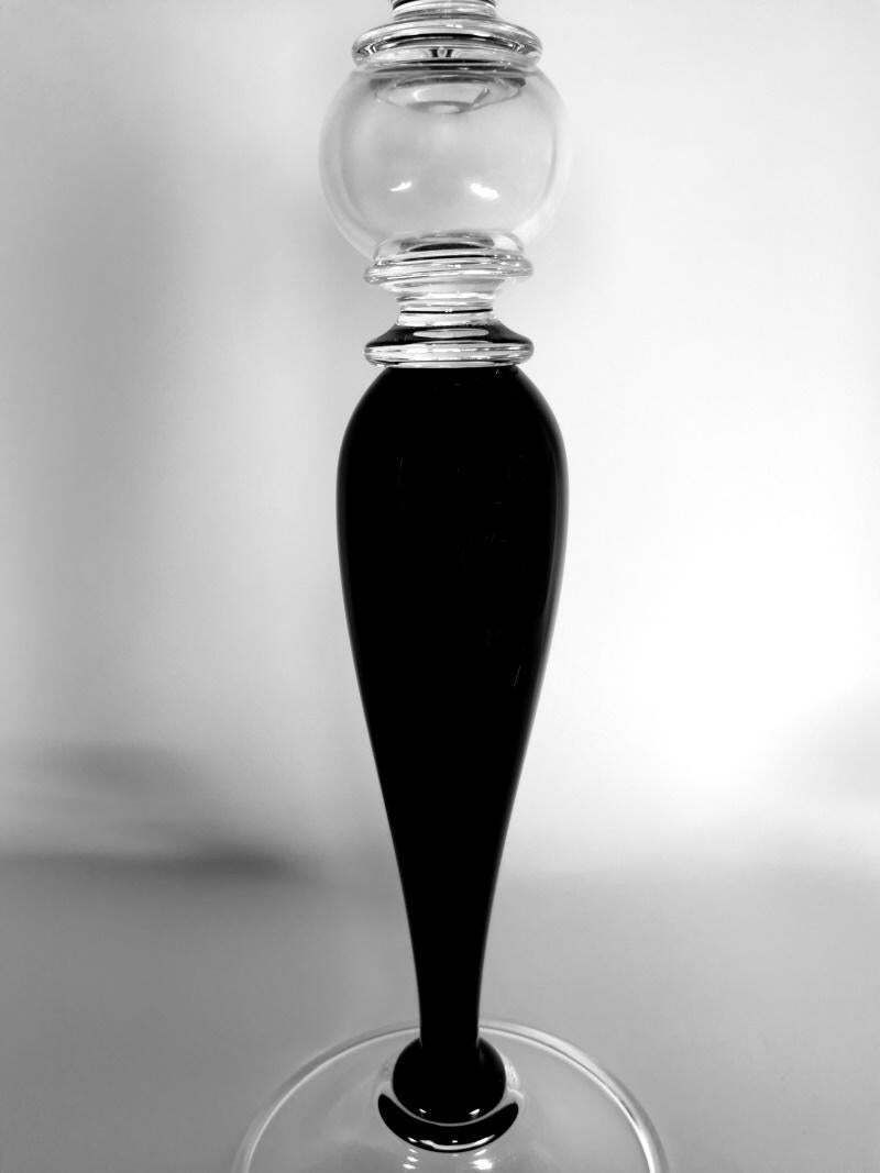 Home Decor Art Deco Style Pair Of Black Crystal Italian Candlesticks photo