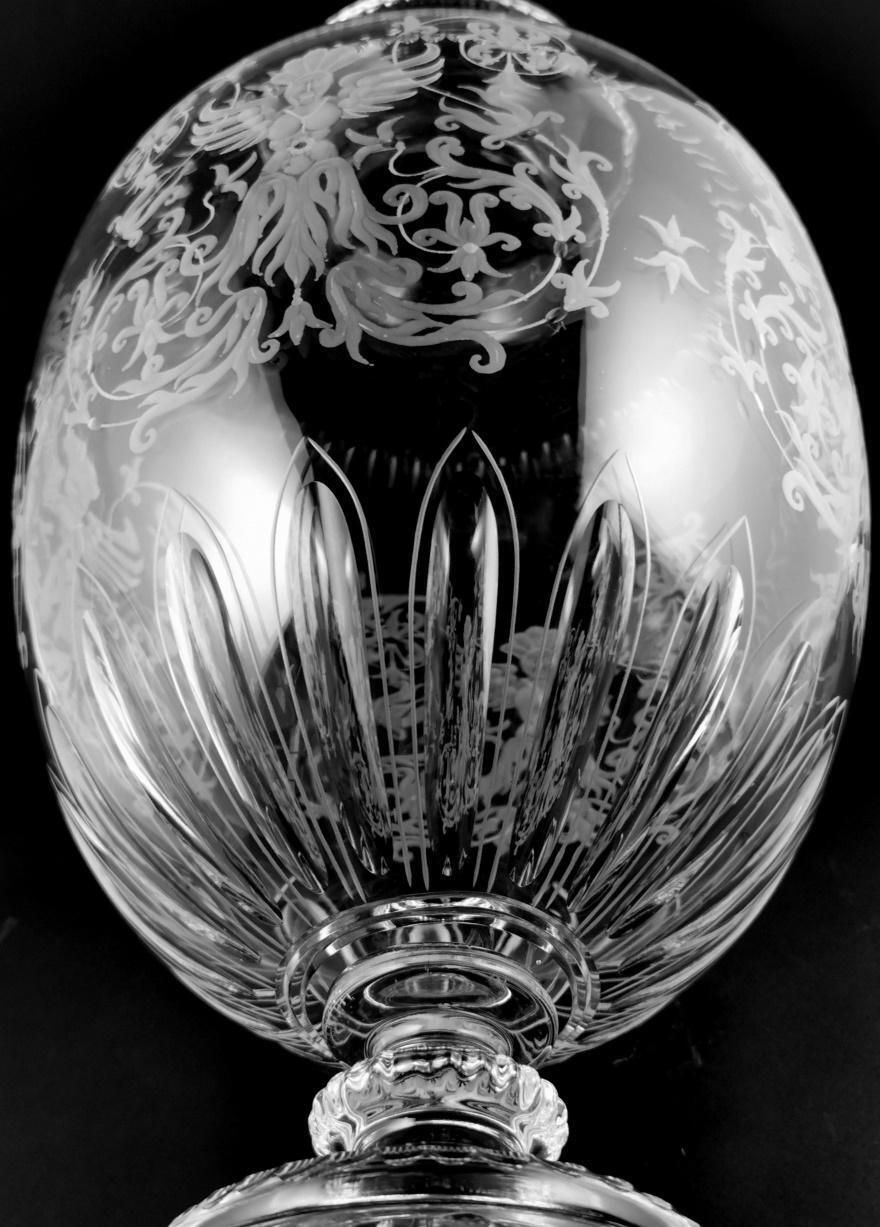 Home Decor Baroque Style Large Italian Crystal Vase With Grotesque Engravings photo