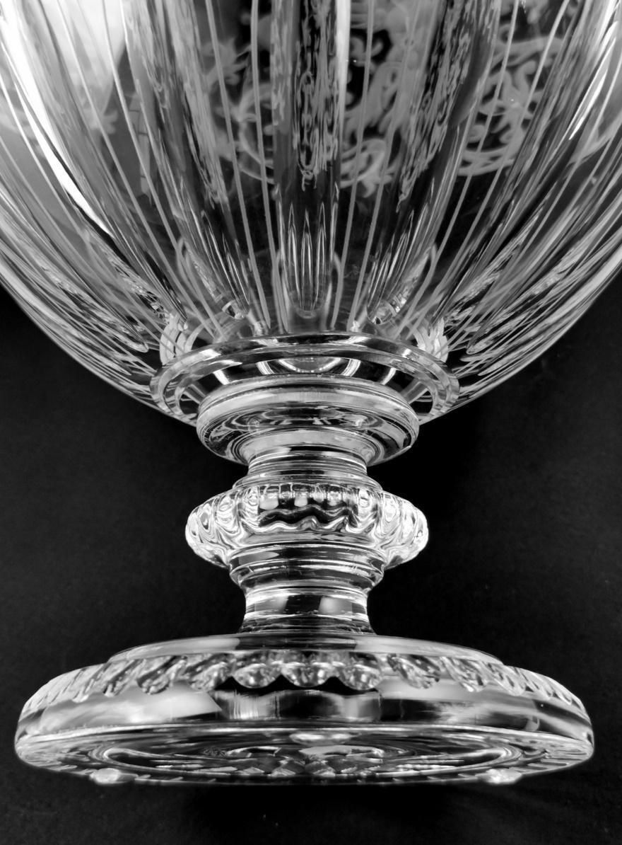 1140.0 Baroque Style Large Italian Crystal Vase With Grotesque Engravings photo