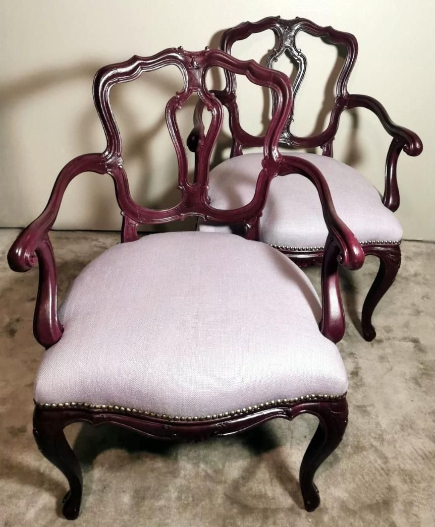 Louis Philippe Style Pair Of Chairs With Italian Armrests Model King photo furniture