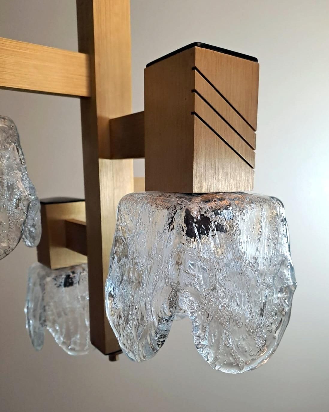 Lighting Sciolari Gaetano Style Space Age Chandelier In Aluminum And Half Crystal photo
