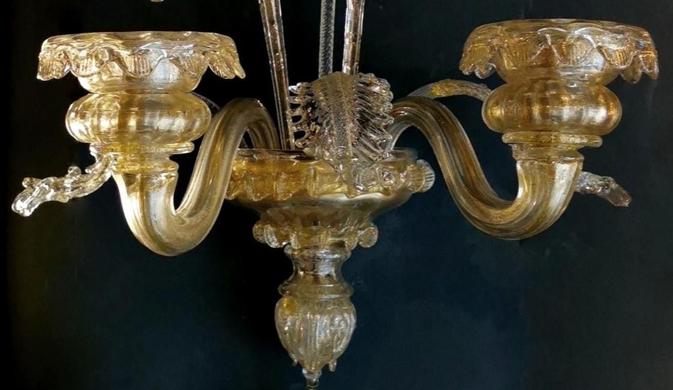 Murano Glass Wall Sconce Italian Art Nouveau Style Blown Glass And Gold photo Lighting