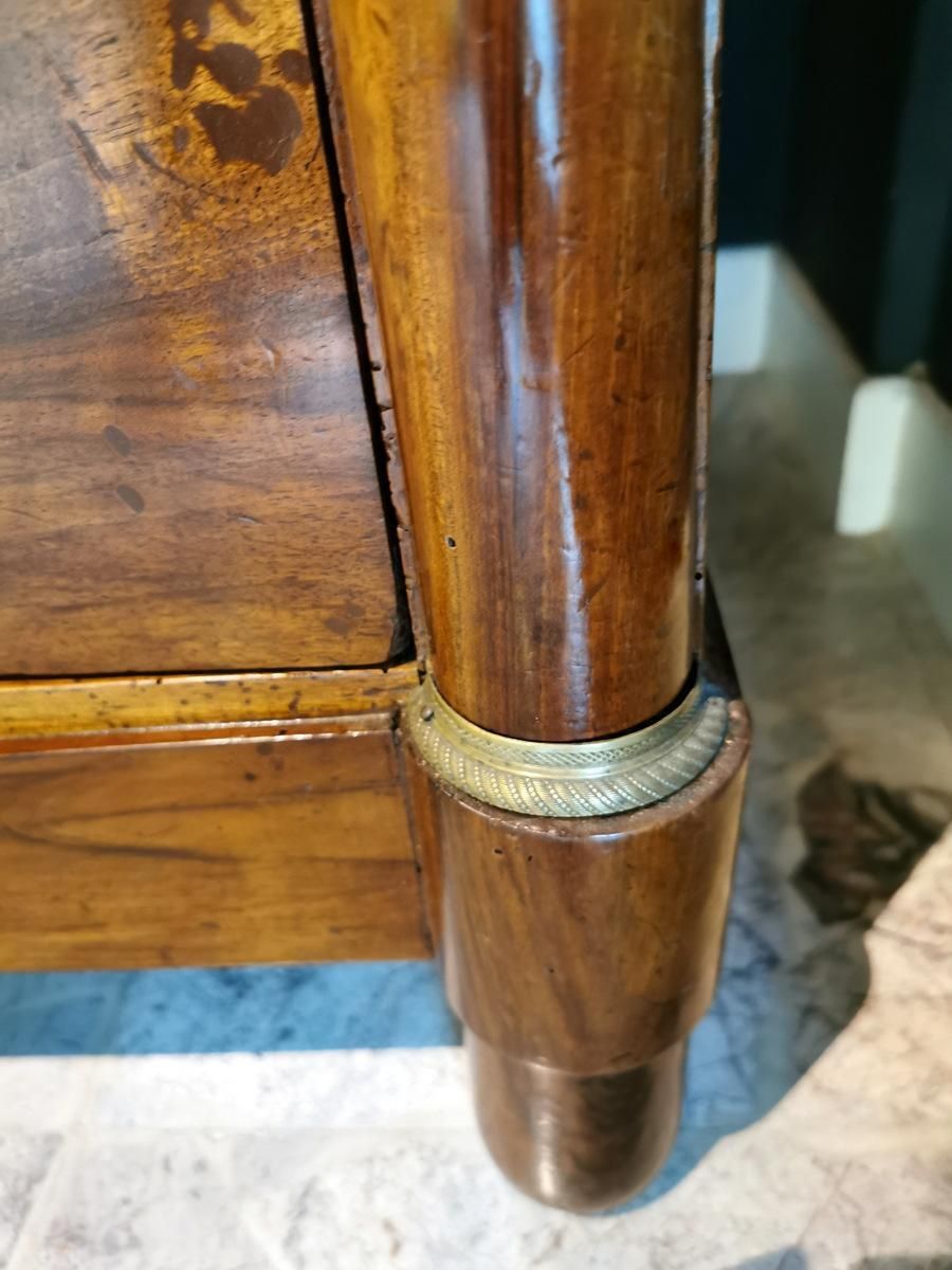 Late Empire French Walnut Chest Of Drawers With Bronze Handles photo vinterior