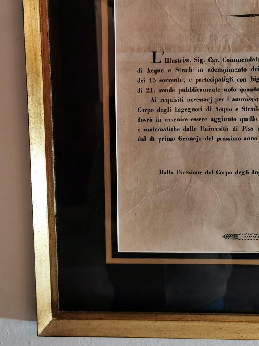 Art Ancient Document Of The Grand Duchy Of Tuscany Leopold II, Italy photo
