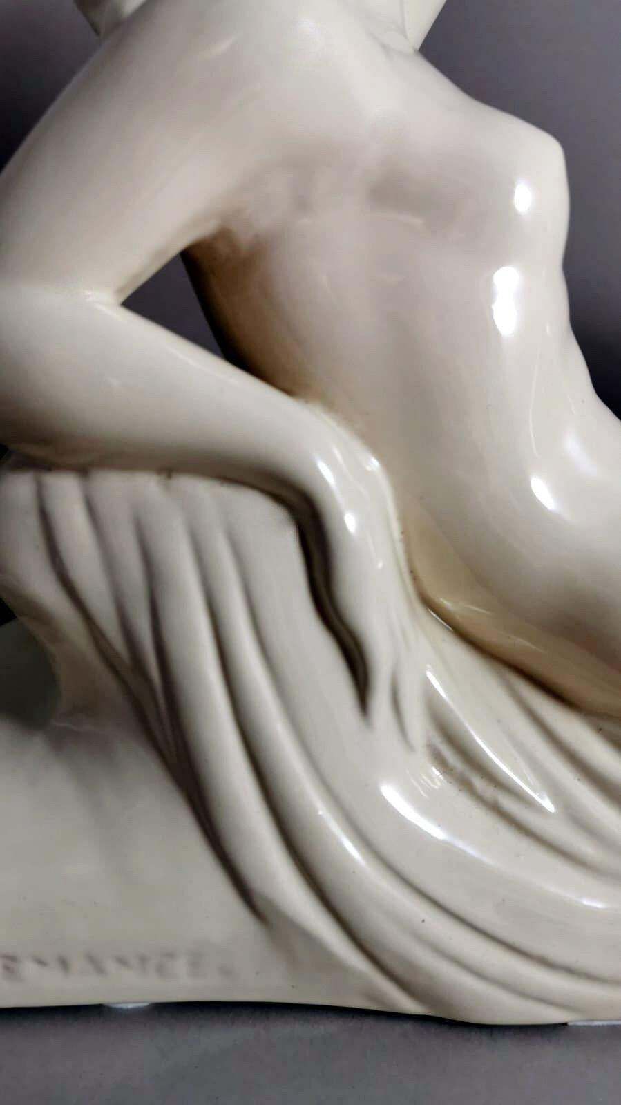 829.0 Art Deco French Ceramic Sain Clement Statue Of Charles Lemanceau photo