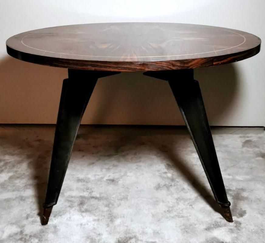 Ico Parisi Style Large Round Italian Coffee Table photo vinterior