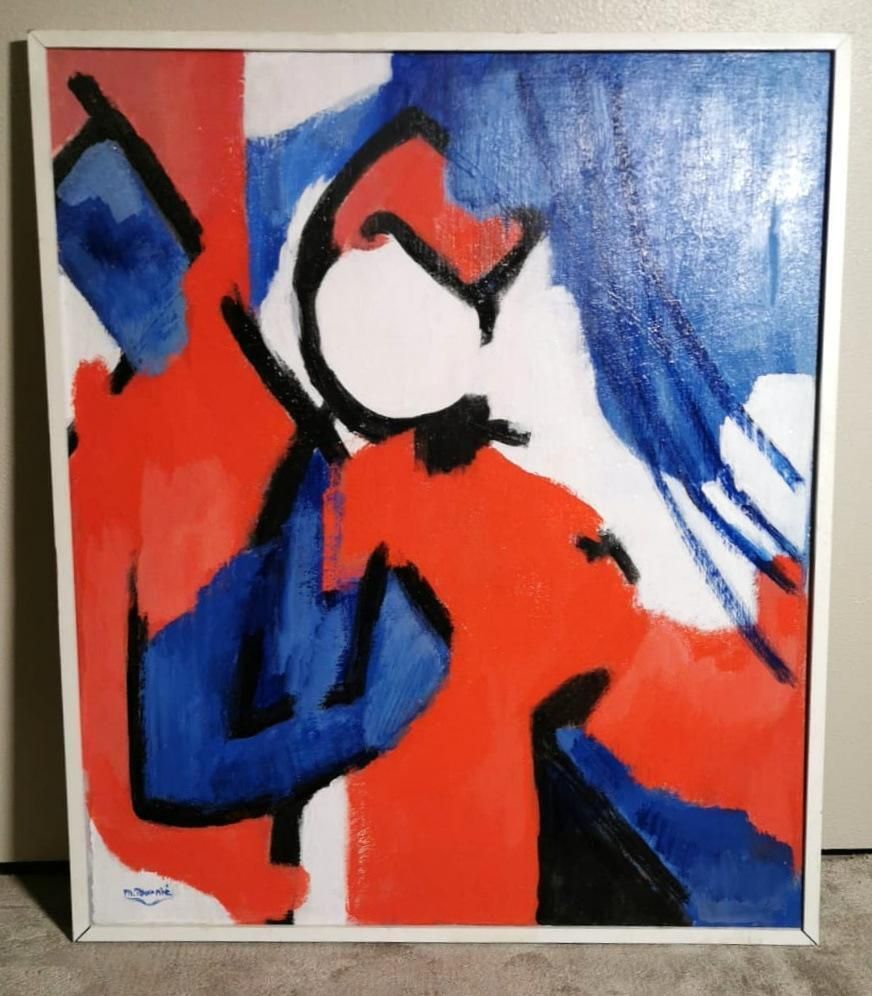 French Symbolic Expressionism Oil Painting Depicting French Revolution photo furniture