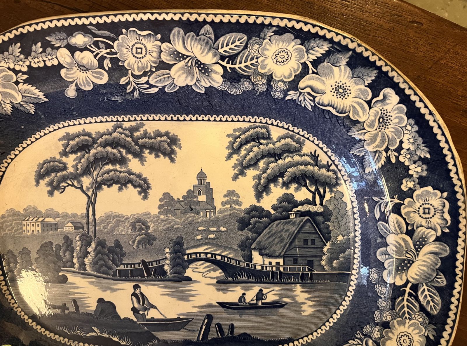 Lovely 19thc Staffordshire Pearlware Serving Platter Meat Plate photo Home Decor