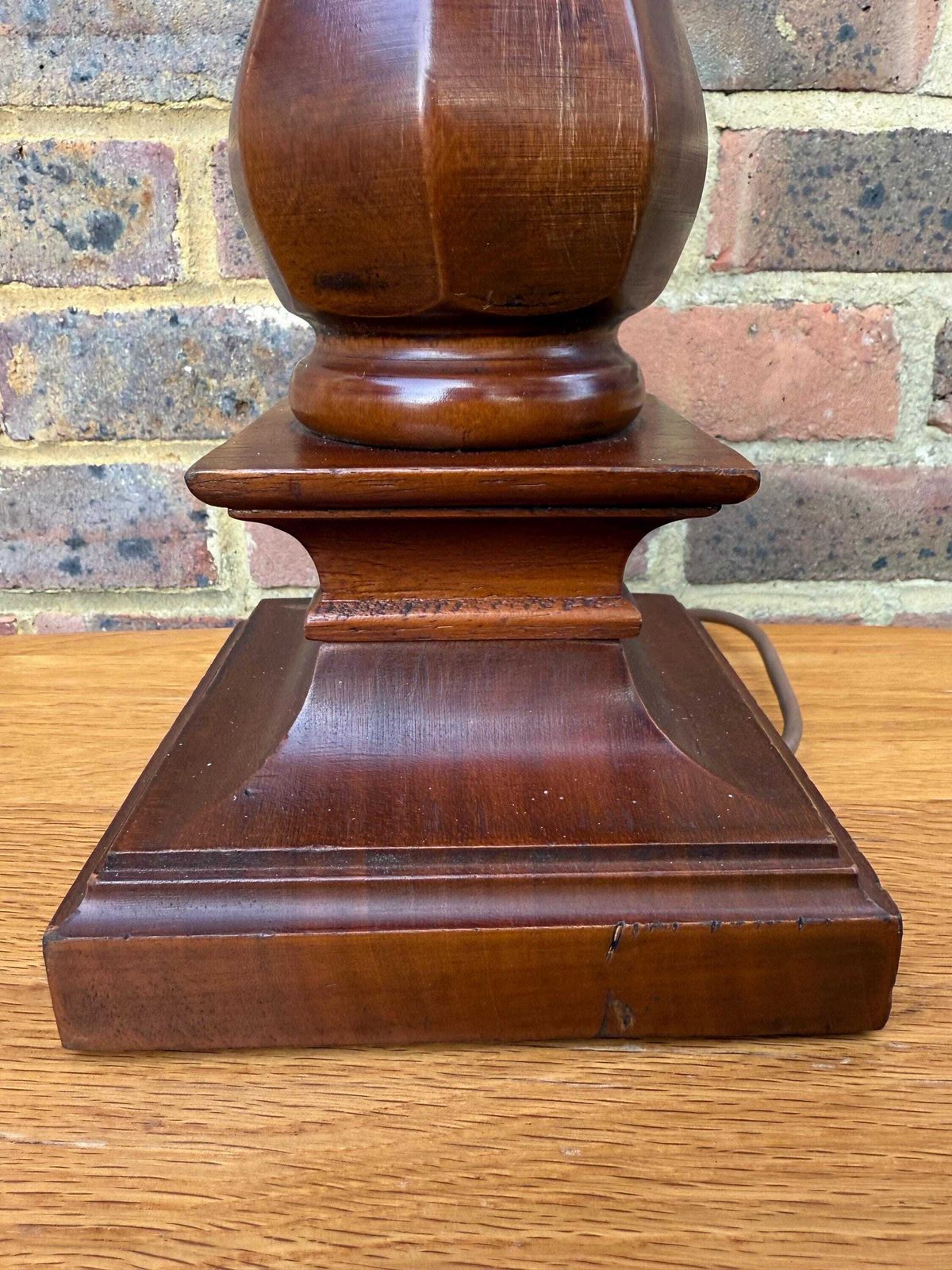 Chunky Wooden Vintage Retro Table Lamp   Working, Pat Tested 43cm Tall photo buy