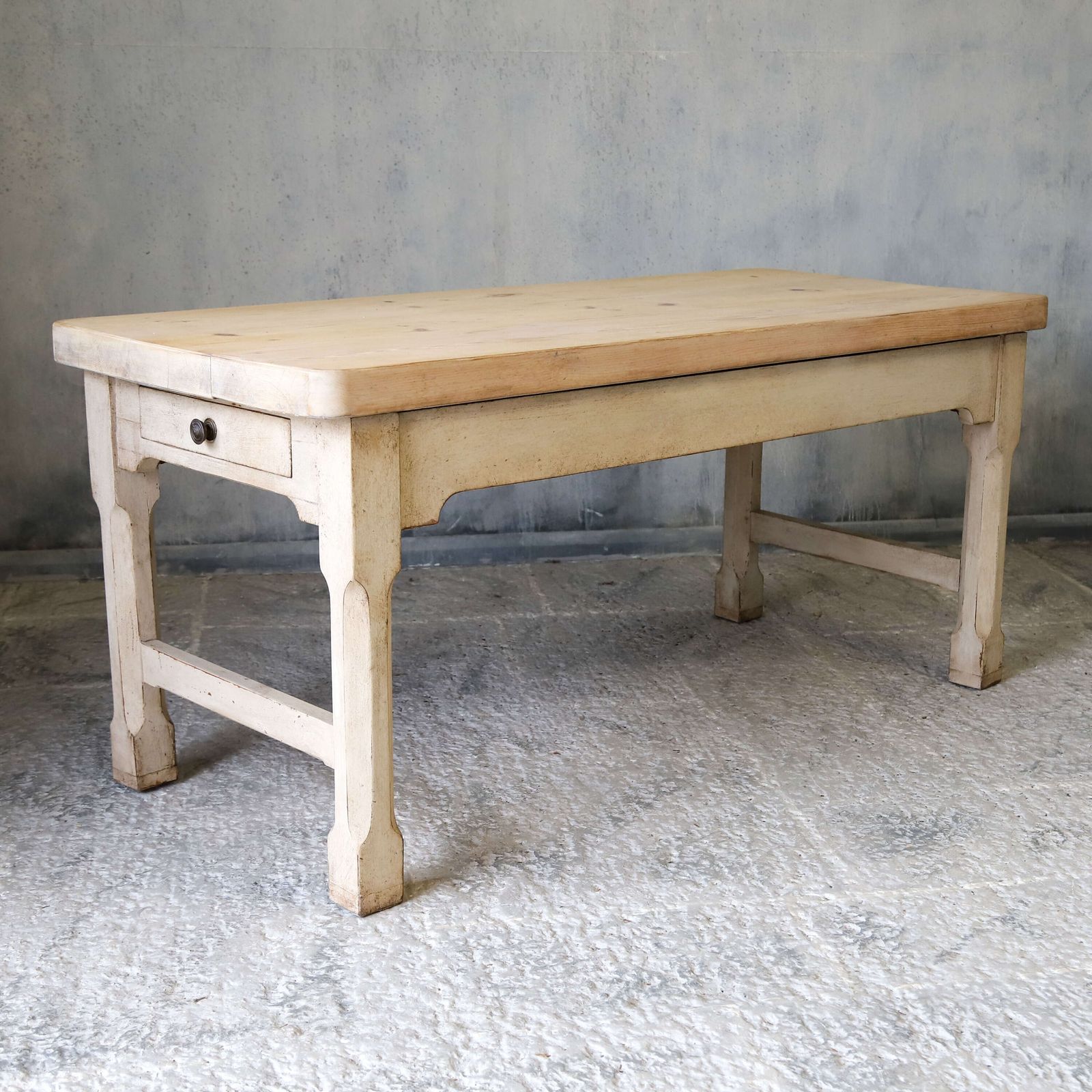 English 19th Century Circa 1880 Country House Prep Table   Later Paint photo for sale