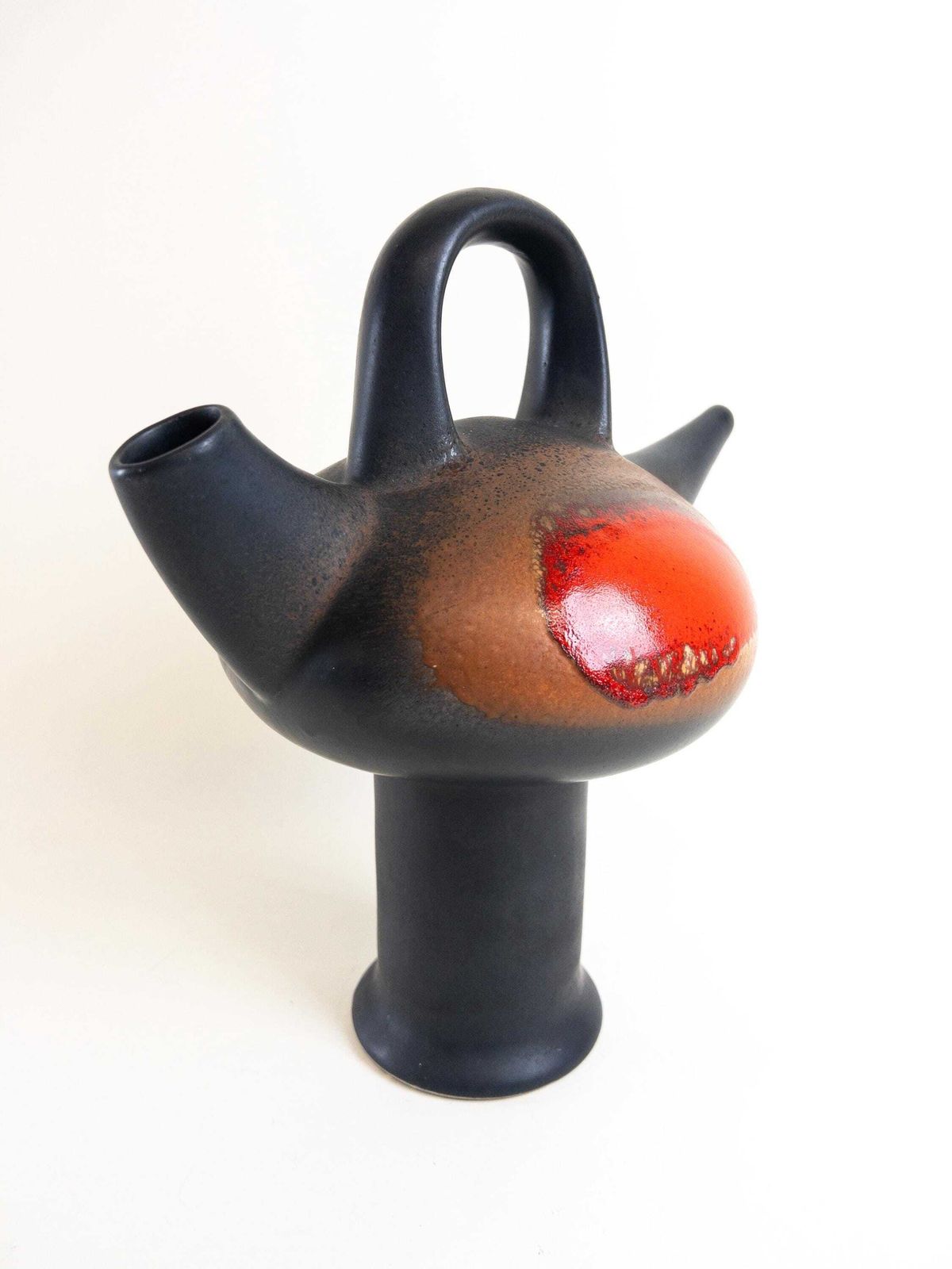 Swiss Studio Pottery   Unique Ceramic Vase From Switzerland   Water Vessel   Watering Can   Bauhaus & Modernist Tradition photo Home Decor