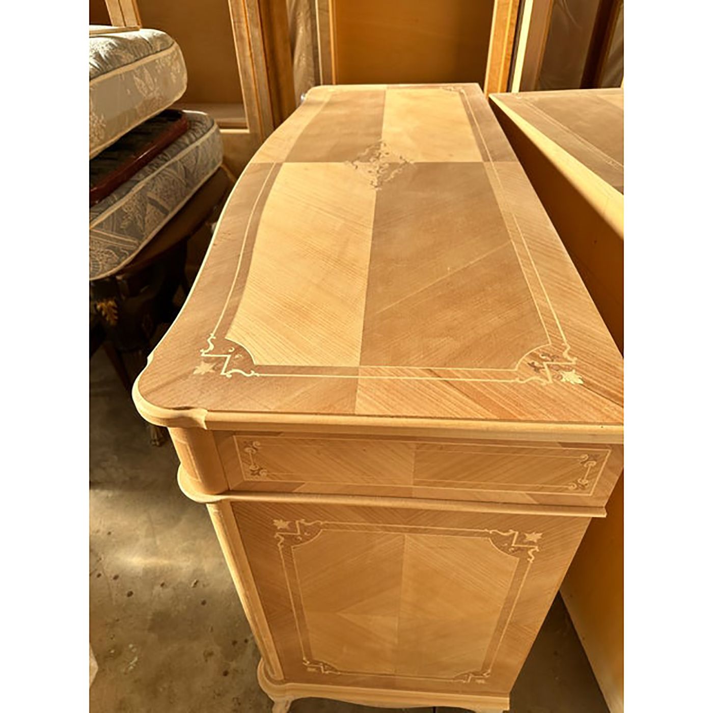 Contemporary Italian Natural Walnut Sideboard With Cherry Inlays photo furniture