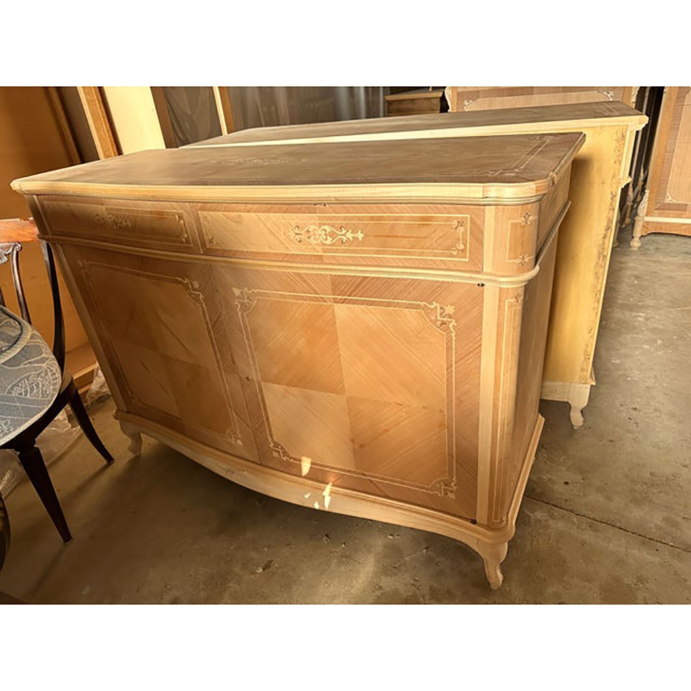 Contemporary Italian Natural Walnut Sideboard With Cherry Inlays photo buy
