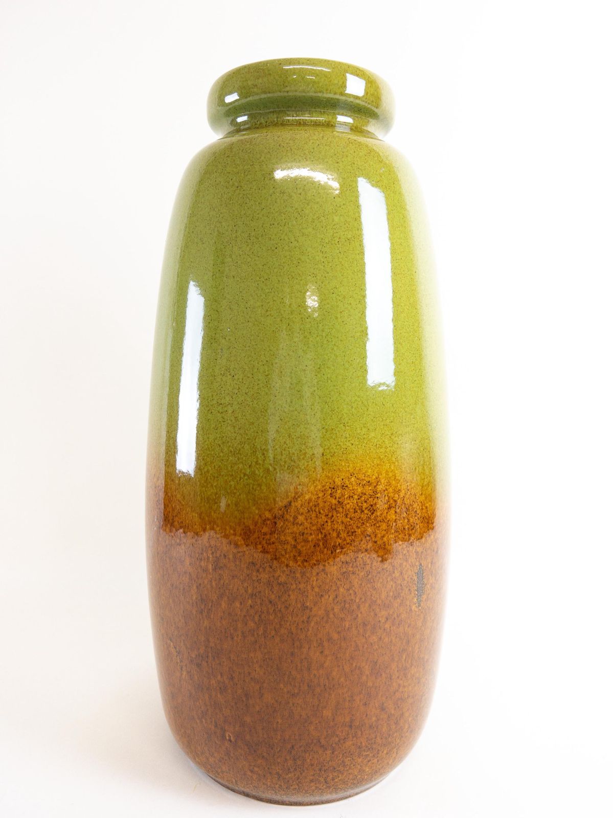 Xl West German Pottery Floor Vase By Scheurich   Green And Beige Earthy Vase   Scheurich 284 47 photo buy