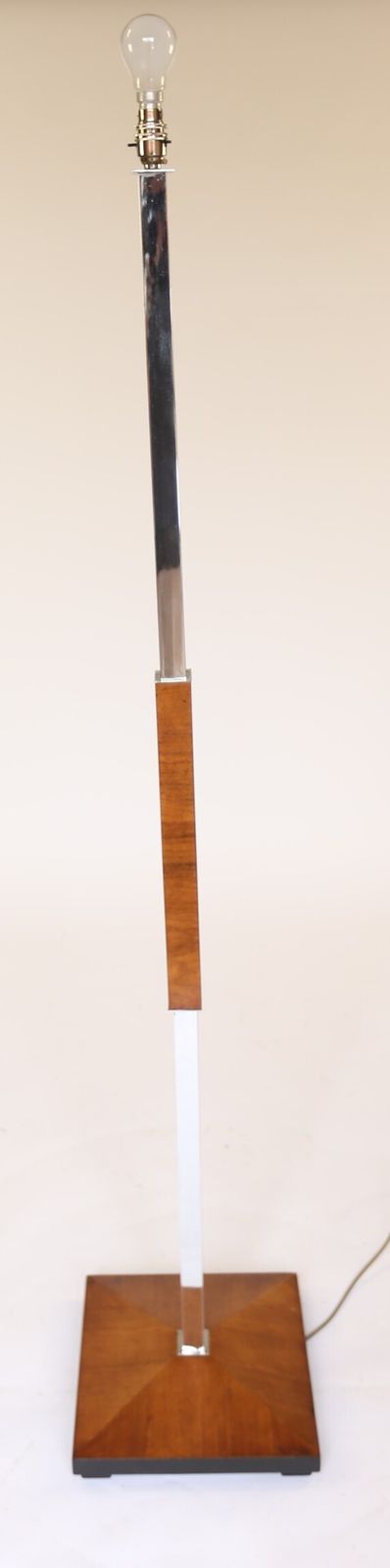 Art Deco Walnut & Chrome Standard Lamp photo vinterior