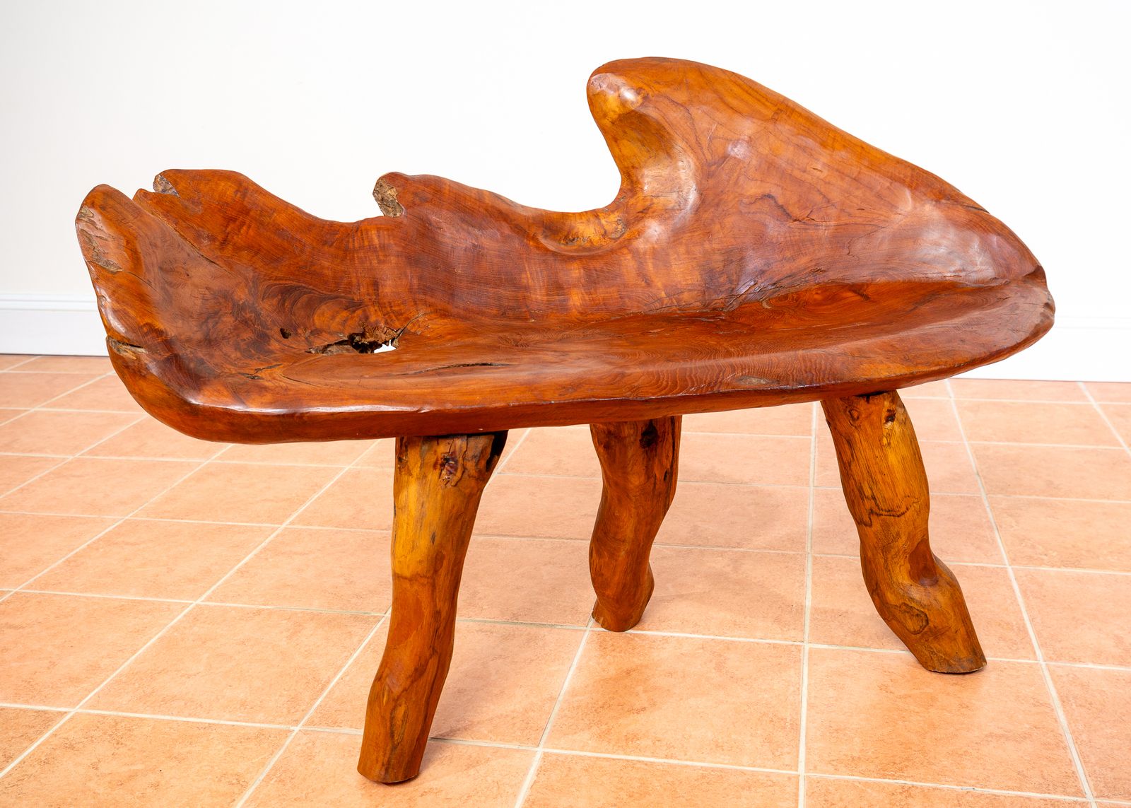 Sculptural Statement Bench Teak Root Natural Organic Artistic Wooden Rustic Vintag.E Minimalis.T Abstract Mid Century Mcm photo Furniture