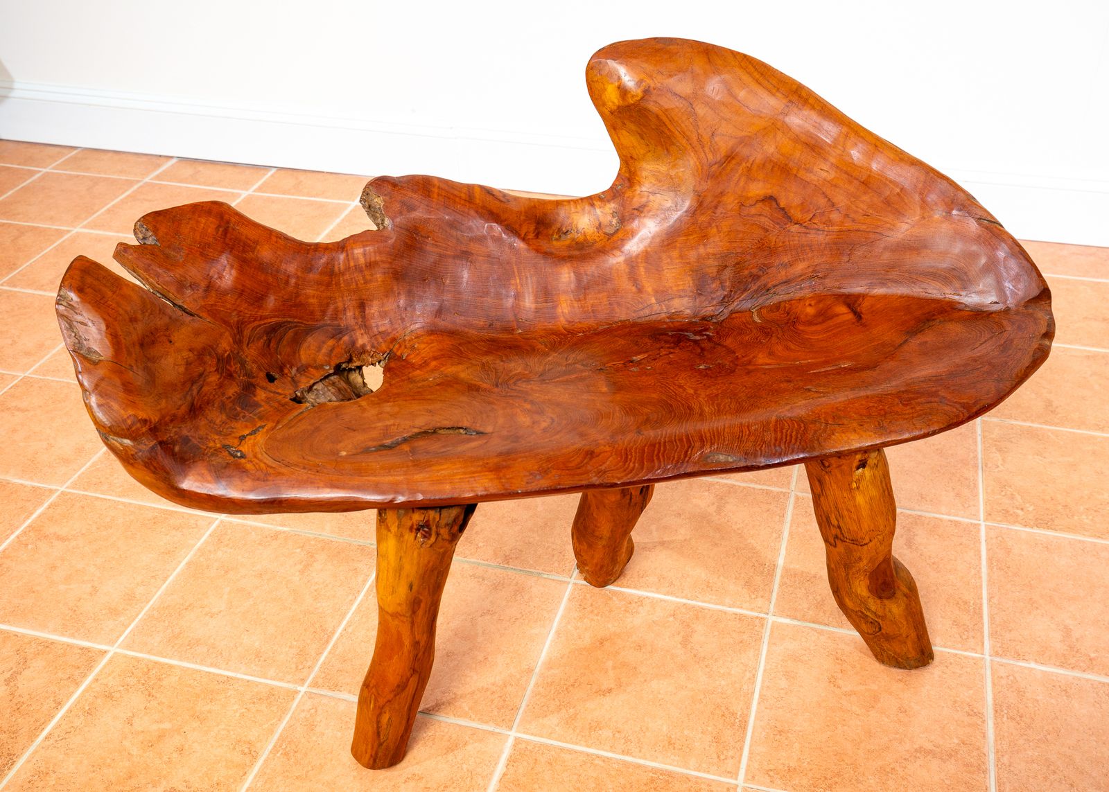 2150.0 Sculptural Statement Bench Teak Root Natural Organic Artistic Wooden Rustic Vintag.E Minimalis.T Abstract Mid Century Mcm photo