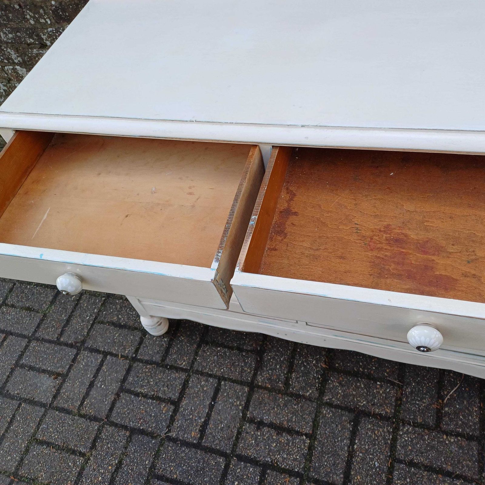 Vintage 50s Painted Cupboard Sideboard With Hand Distressed Bespoke Finish photo vintage