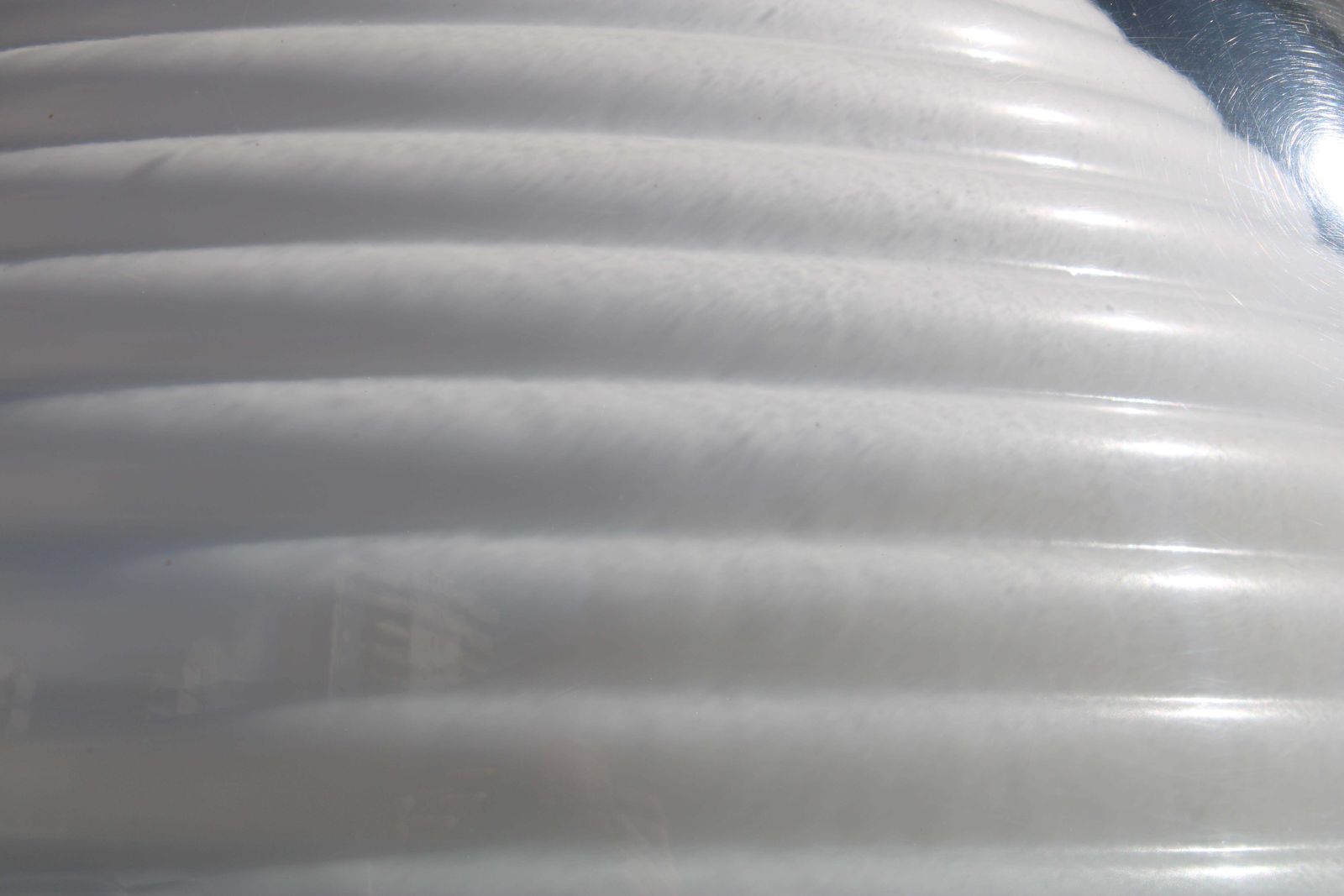 Chandelier With Transparent Cap And Wavy White Italy 1970 Sottsass Style photo furniture