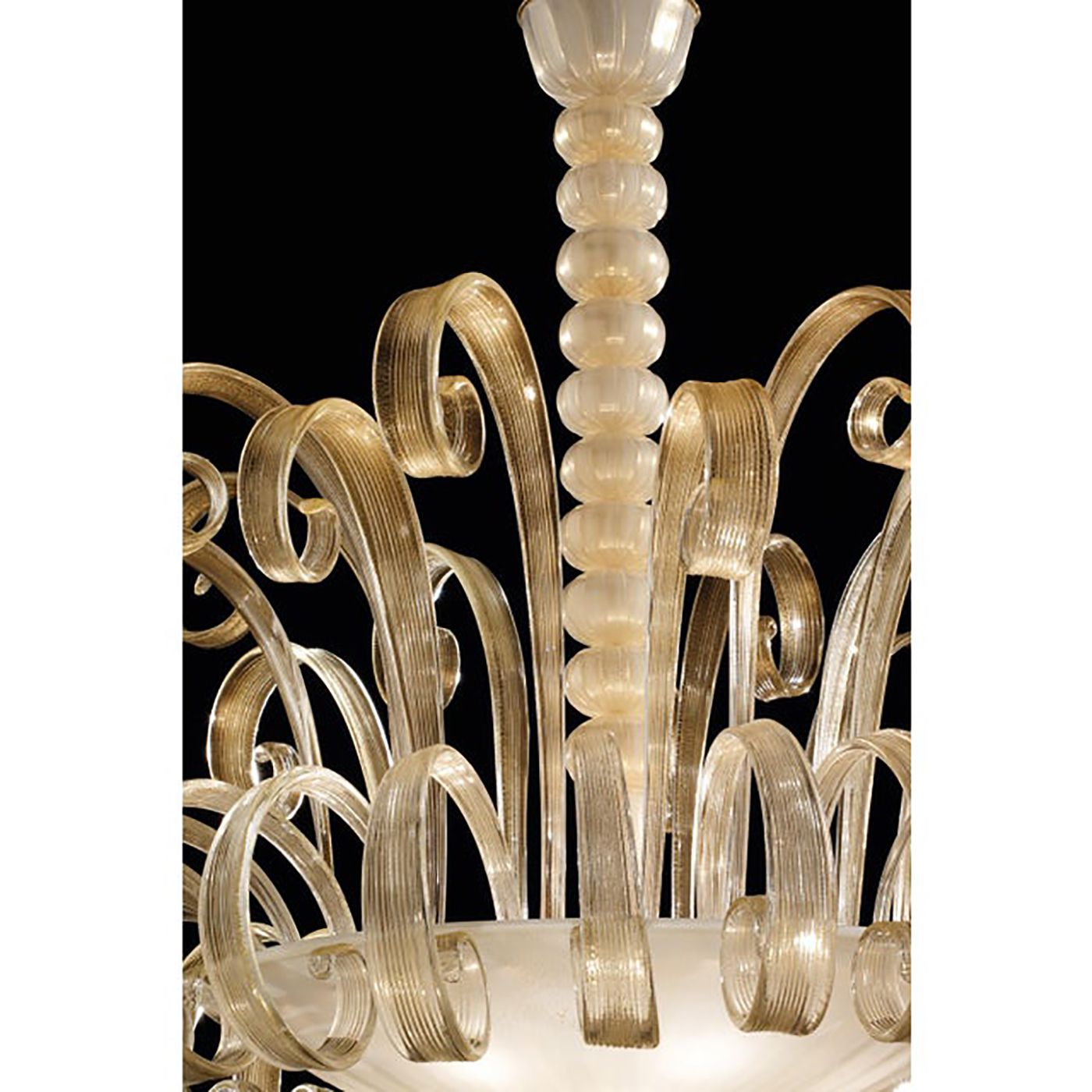 Venetian White And Gold Murano Style Glass Chandelier photo 11800.0