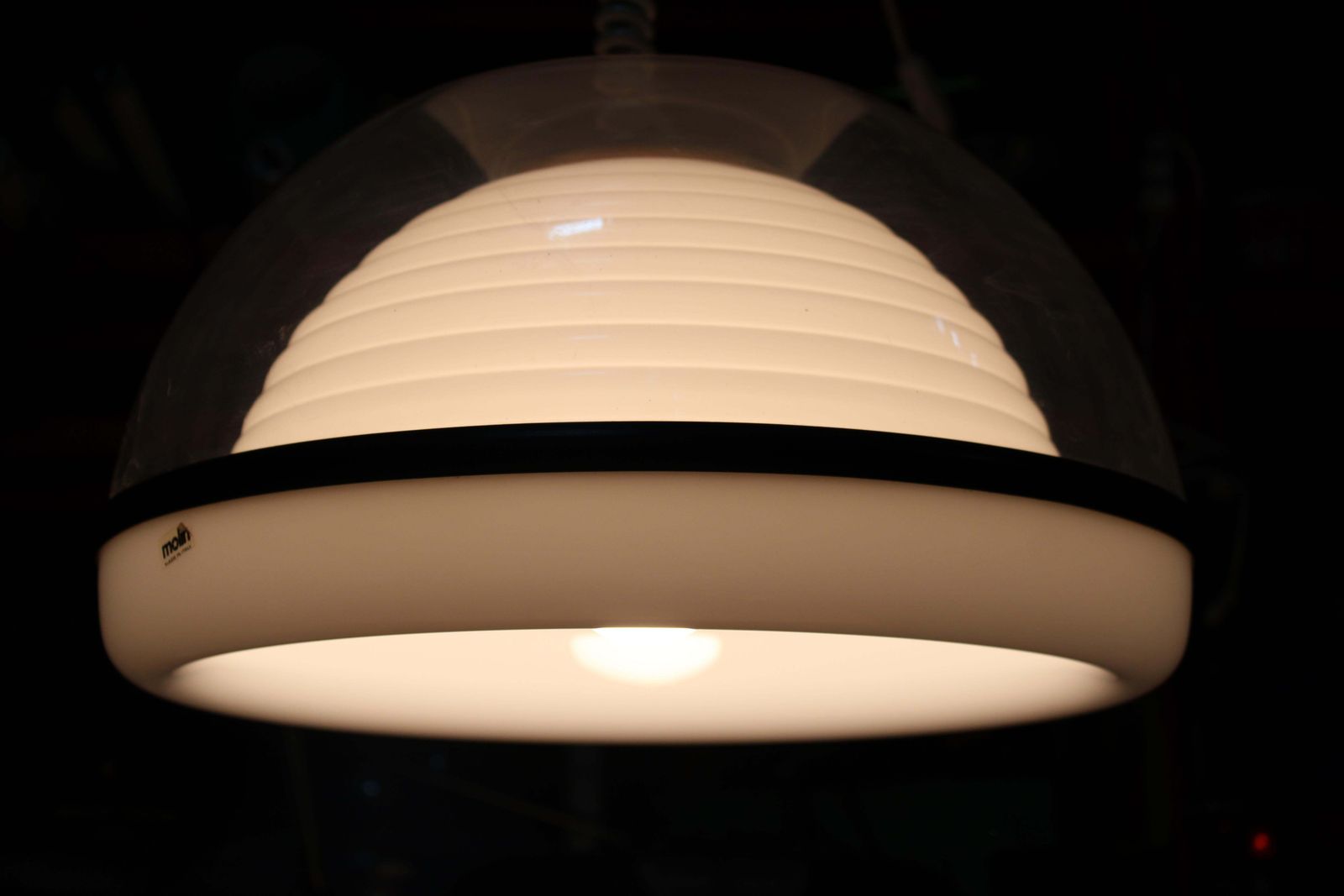 1970 Italian Pop Art Chandelier Plastic Cap Sottsass Style Molin photo for sale