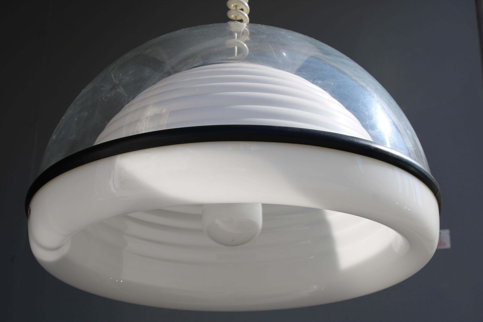 1970 Italian Pop Art Chandelier Plastic Cap Sottsass Style Molin photo vintage