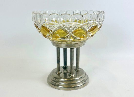 Art Deco Czech Crystal Cut Glass Sweets Bowl, 1960s photo furniture