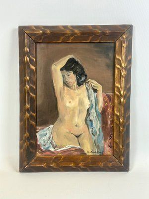 K. Voralkova, Nude Of Woman, 1960, Acrylic On Canvas, Framed