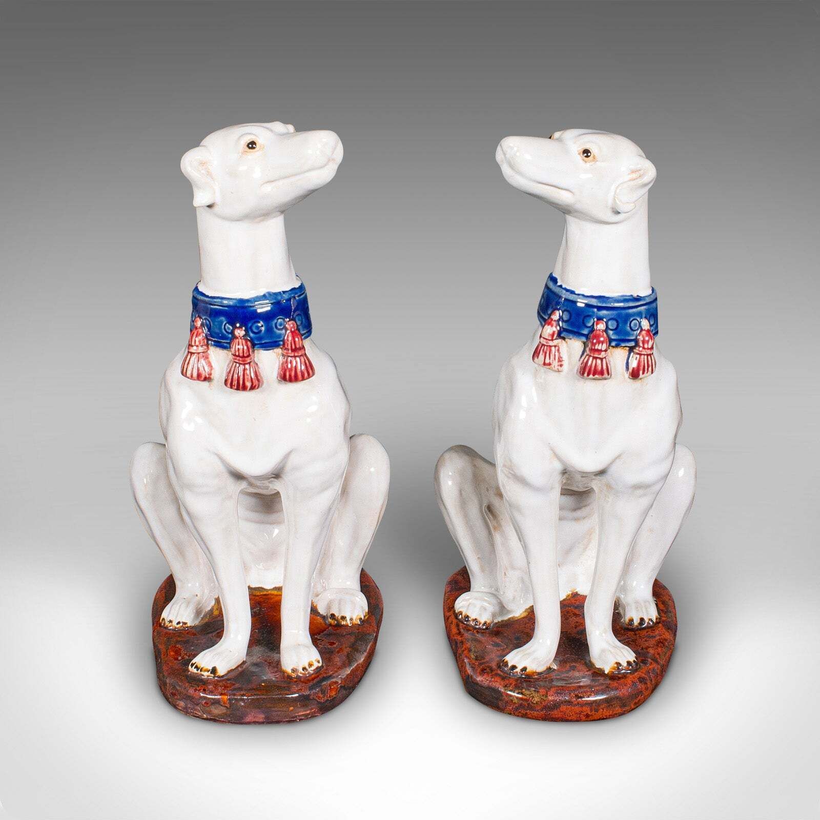 Pair Of Vintage Greyhound Figures, Italian, Dog Statue, Bookends, Mid Century photo for sale