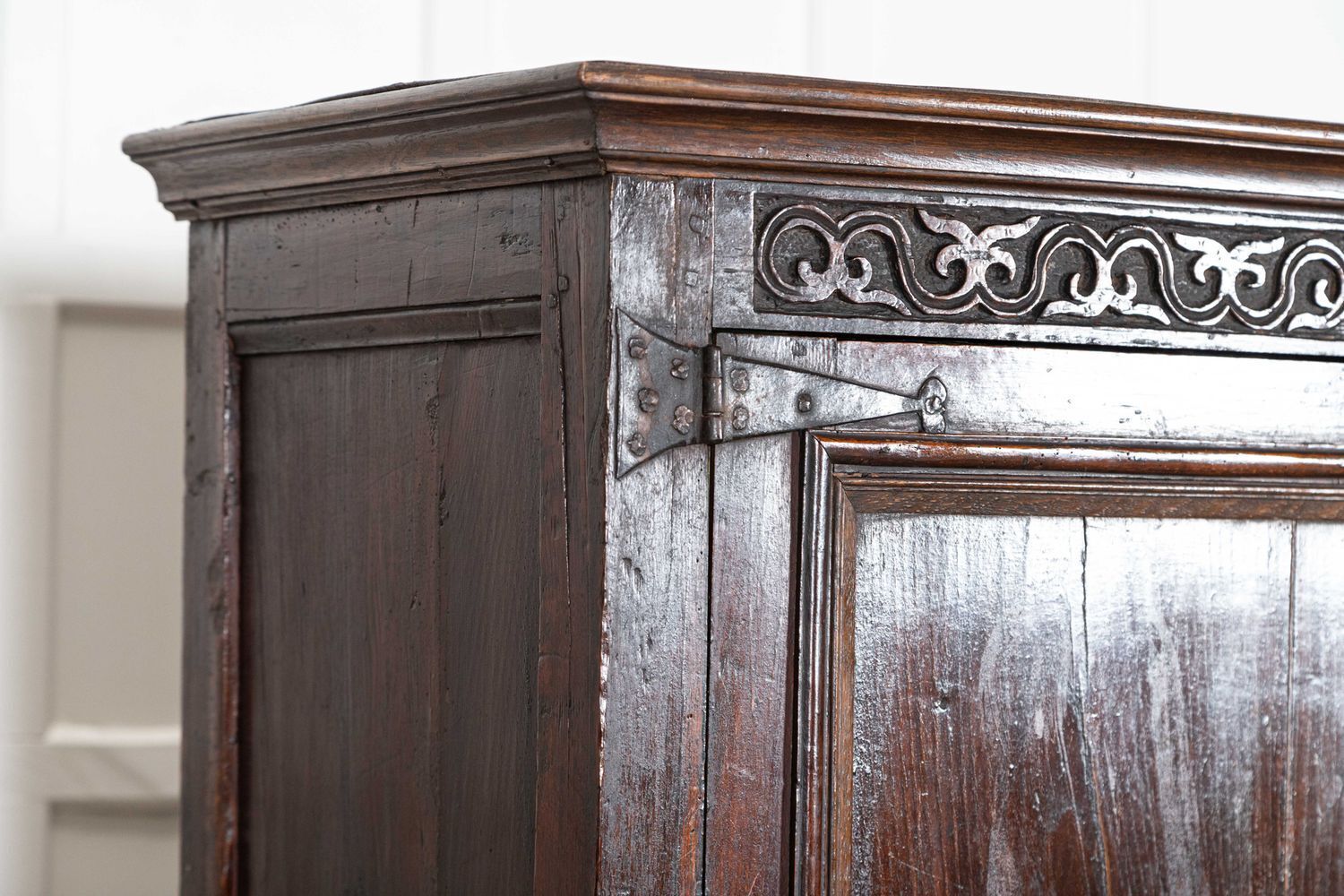 5693.0 Large English Early 18thc Oak Cabinet photo