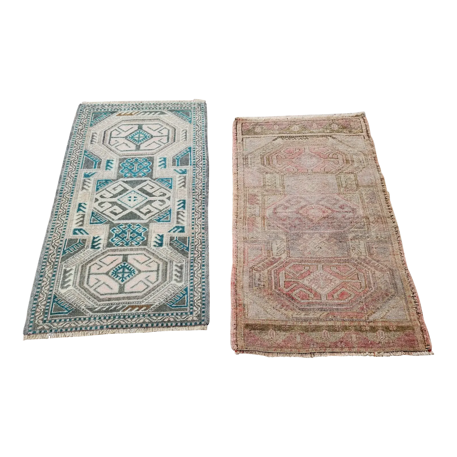 1980s Petite Turkish Hand Knotted Wool Rugs   A Pair
