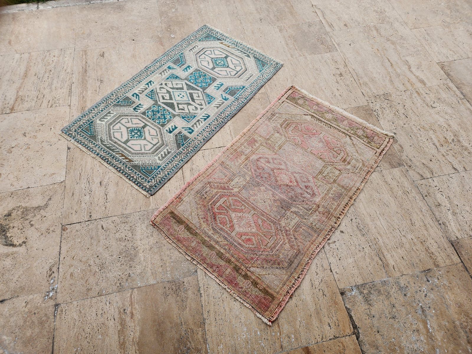 1980s Petite Turkish Hand Knotted Wool Rugs   A Pair photo furniture