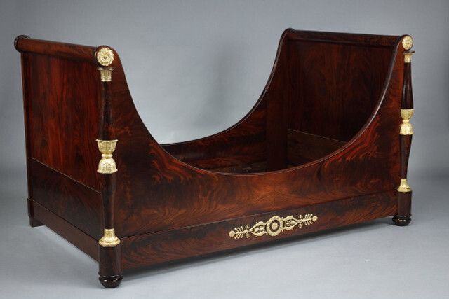 photo furniture Large Empire Period Boat Bed And Canopy