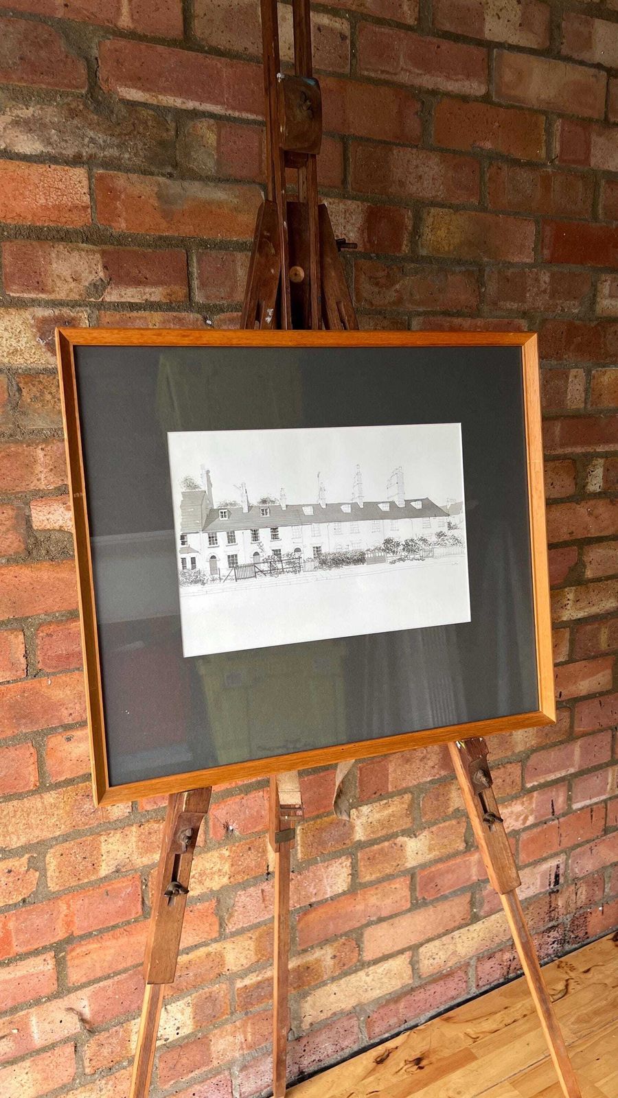 photo furniture Signed Pencil And Watercolour Architectural Drawing – Framed