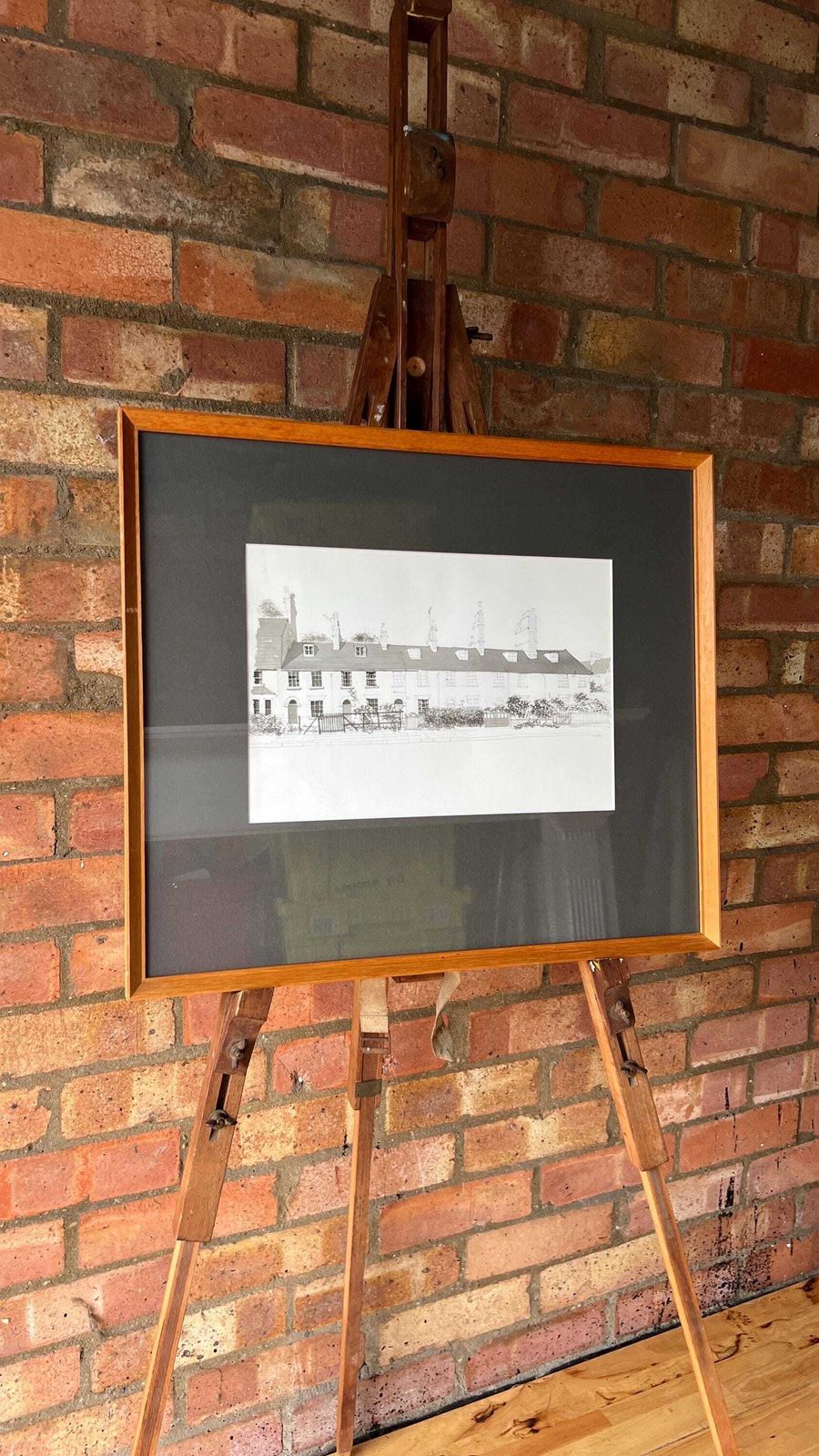 photo for sale Signed Pencil And Watercolour Architectural Drawing – Framed